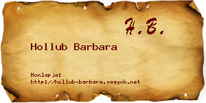 Hollub Barbara névjegykártya
